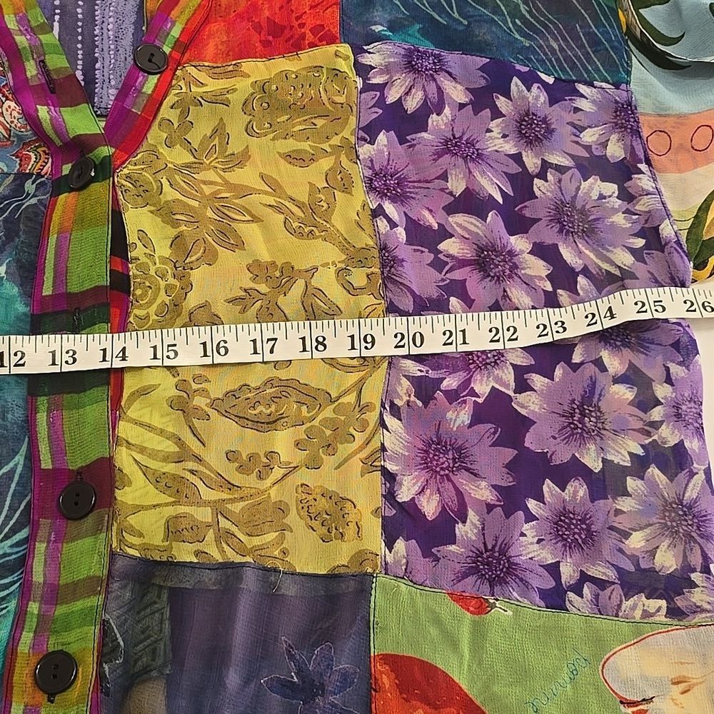 Sacred Threads Patch Pattern Blouse Size M - image 4